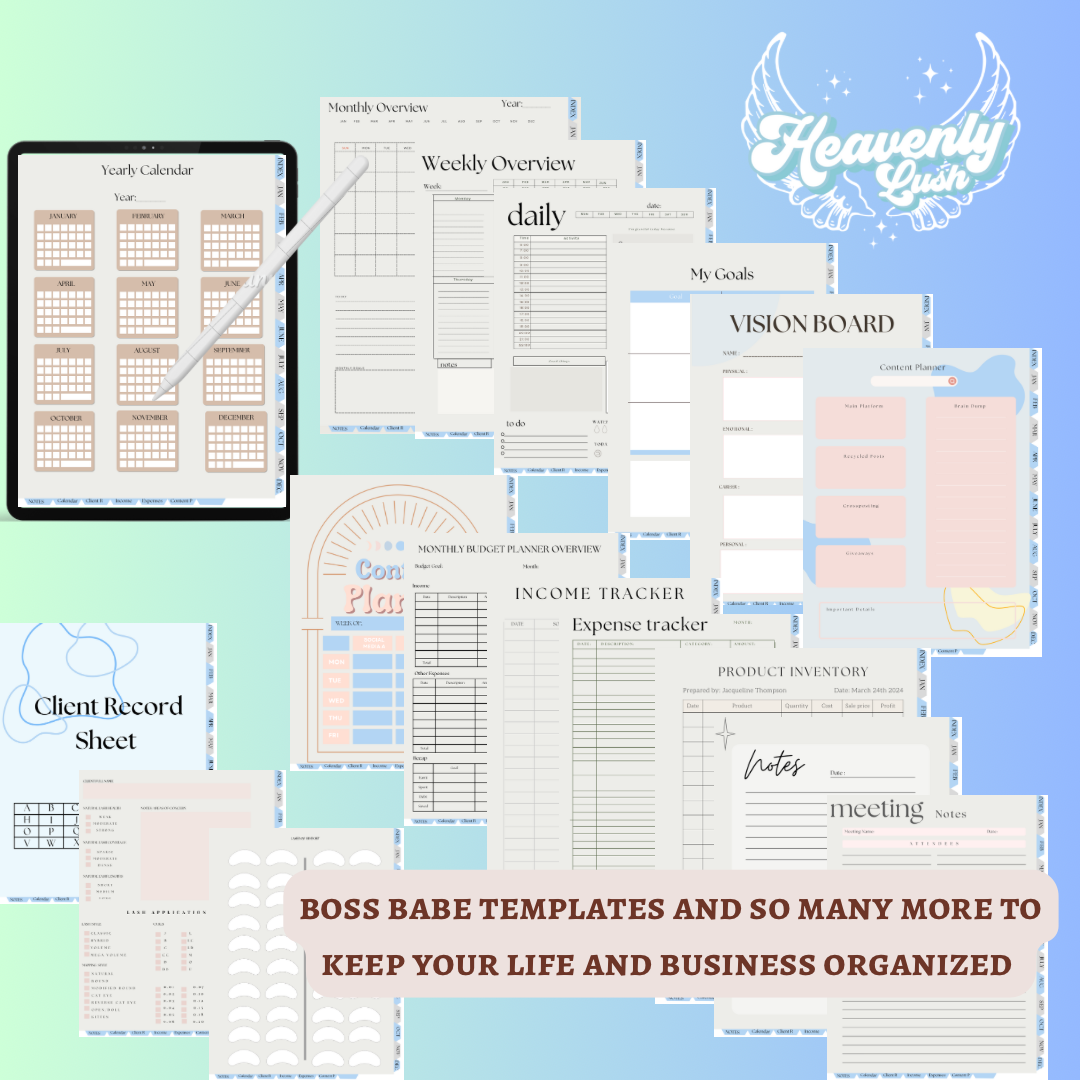 Lash Artist Digital Planner